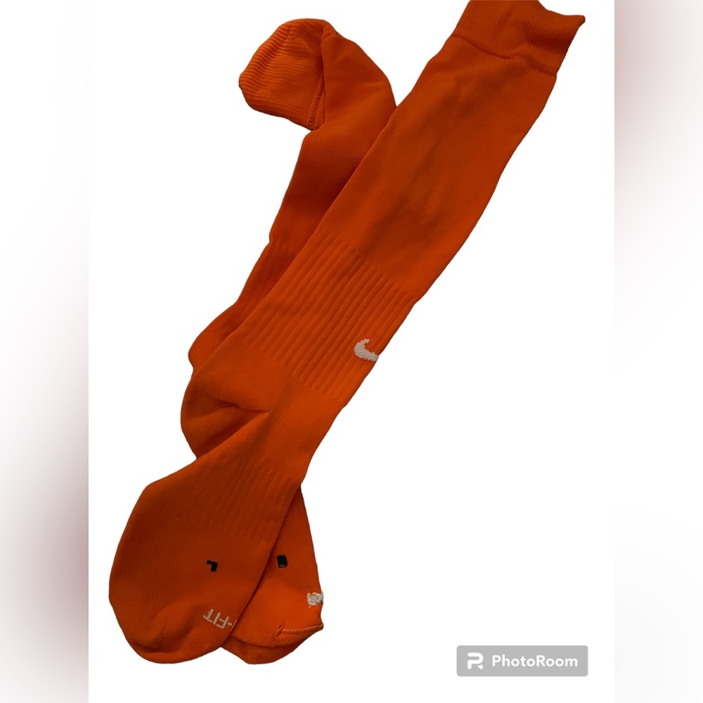 Orange Nike soccer socks size large